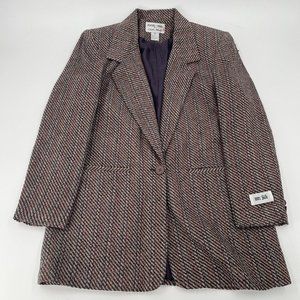 Vintage Focus 2000 Charles Glueck Women's 8 Blazer Jacket 100% Silk Woven